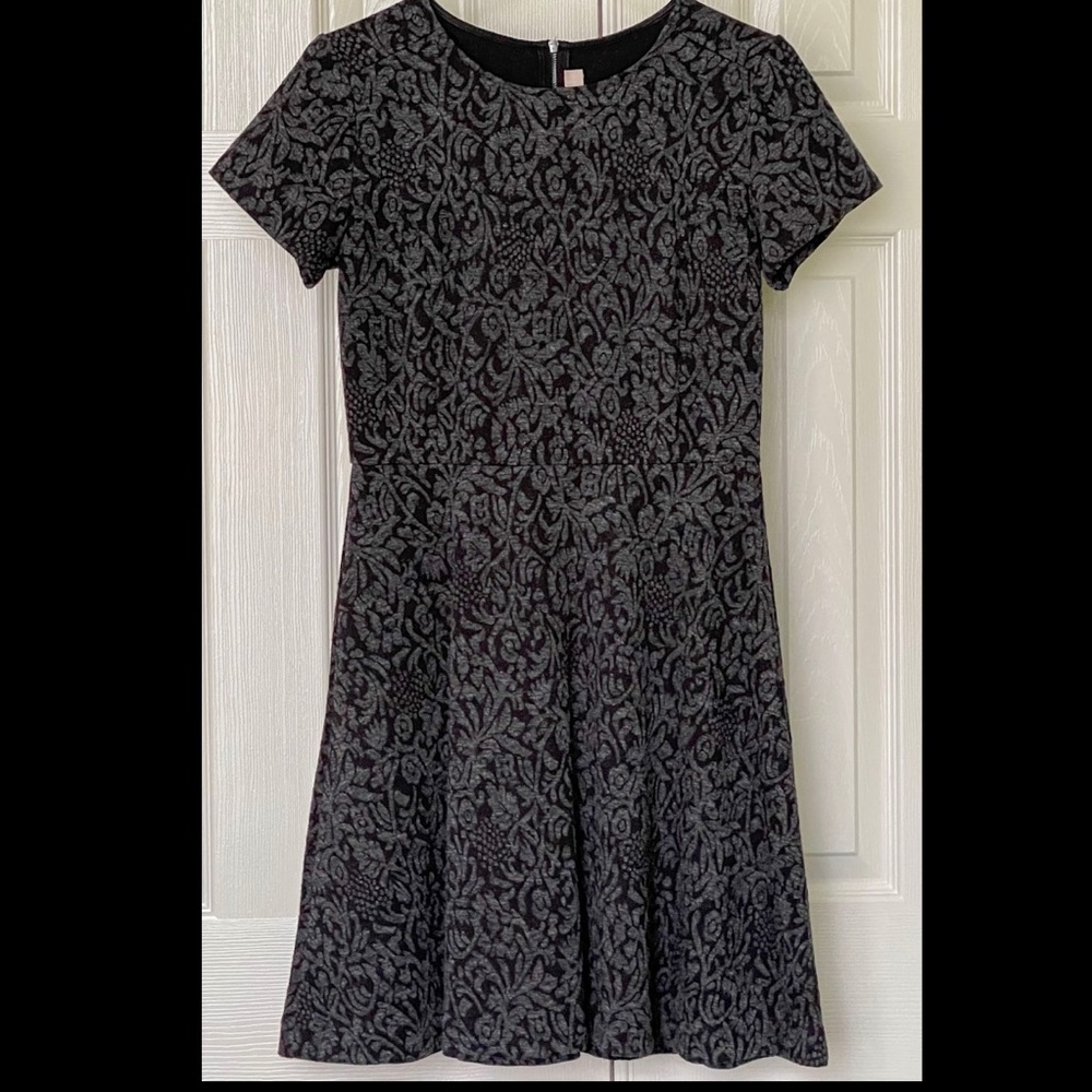 Gray damask pattern dress